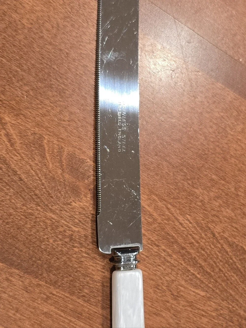 Sheffield England Vintage Pearl-Look Stainless Steel Wedding Cake Knife 8